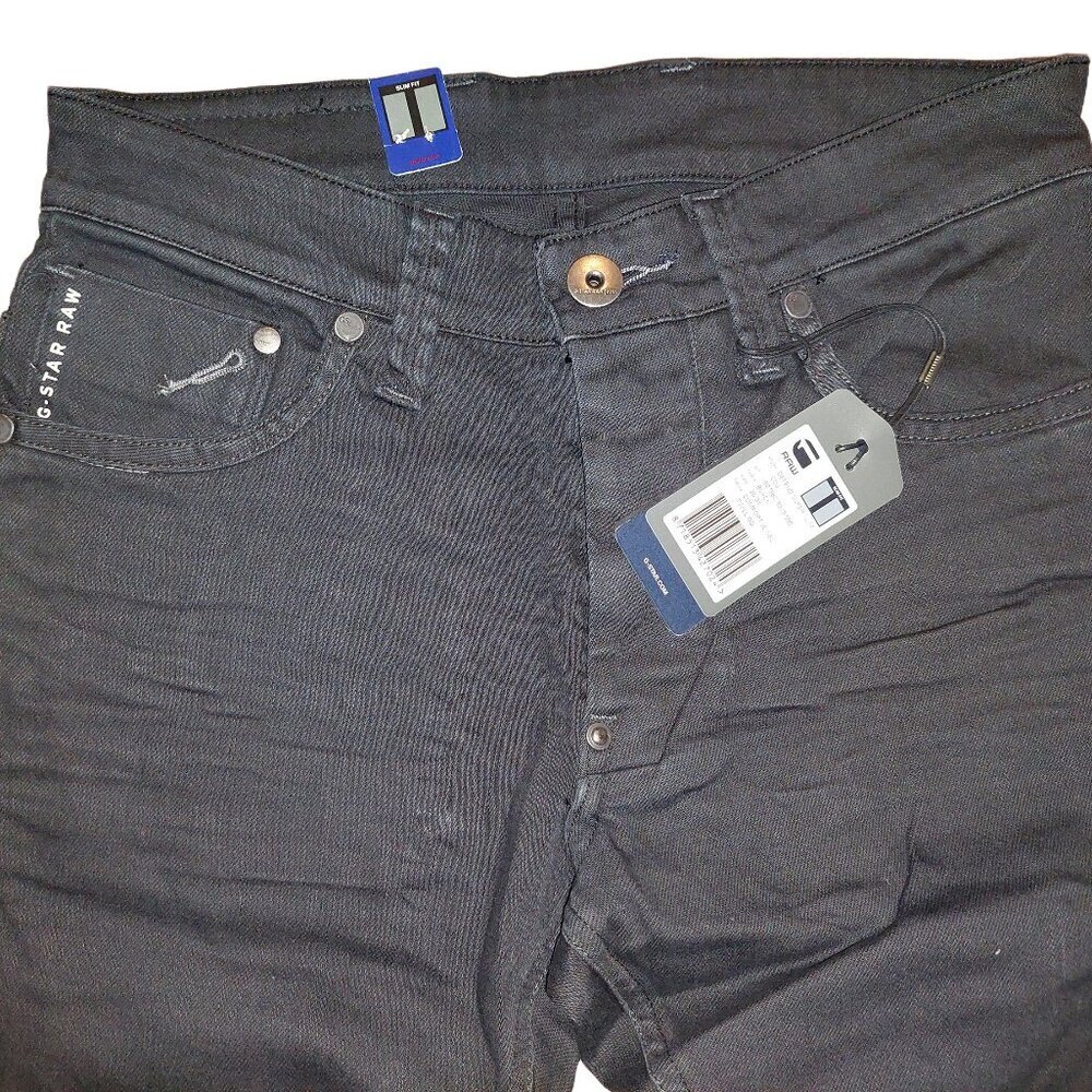 G-Star Raw Defend Super Slim Black Comfort Jewel Twill Jeans Sz 26 x 34 NWT - Picture 6 of 12